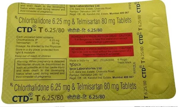 CTD-T 6.25/80 - Strip of 15 Tablets