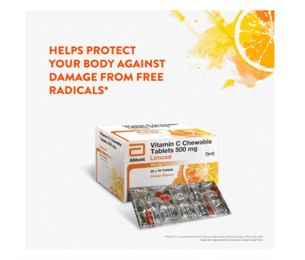 Limcee Chewable Vitamin C (ascorbic acid) strip of 15 Tablets