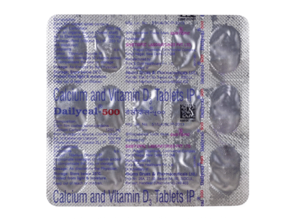 Dailycal 500 mg Tablets – Strip of 15 Tablets
