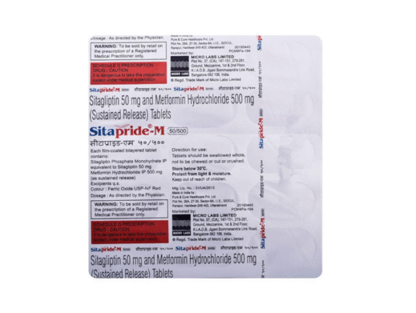 Sitapride M 50/500 mg Tablets – Strip of 15 Tablets