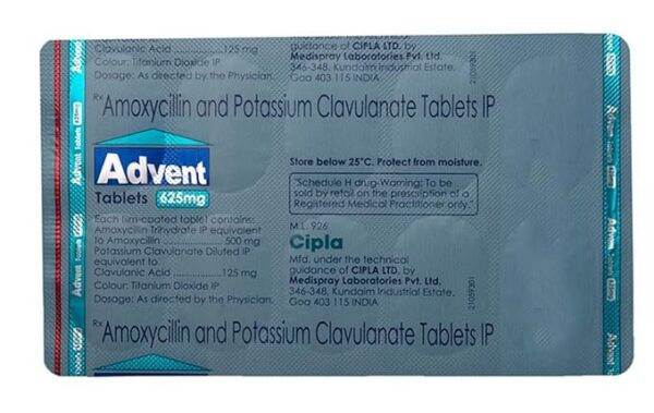 Advent 625 - Strip of 10 Tablets