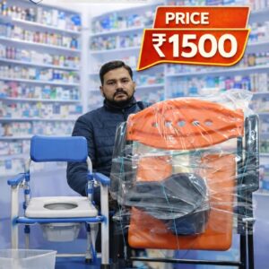 Folding Disabled Stainless Steel Chair With Toilet Seat